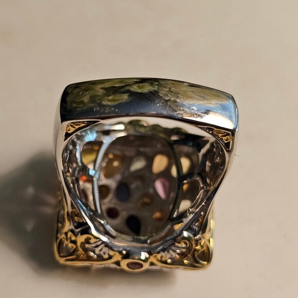 Gems en Vogue 18K Gold Accented Multi Sapphire ring, size 10 - Picture 6 of 9